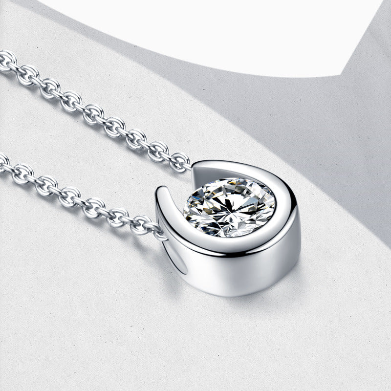 Collier fer à cheval en argent 925 avec moissanite — vue 3