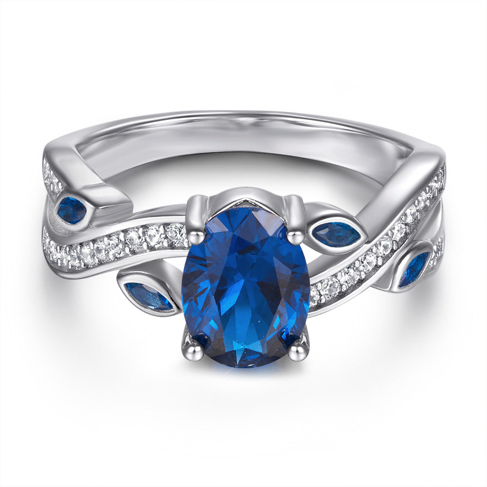 Bague saphir simulé en argent 925 — Édition Élégance — image 2