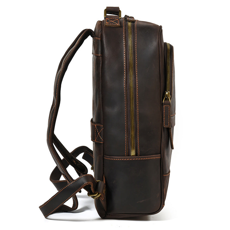 Sac à dos rétro en cuir véritable — Édition Voyage — image 4