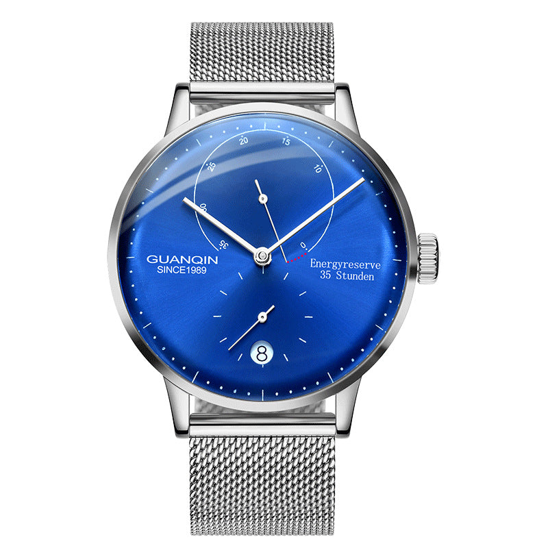Montre automatique Série Horizon QUARFALD — cadran noir et bracelet milanais noir