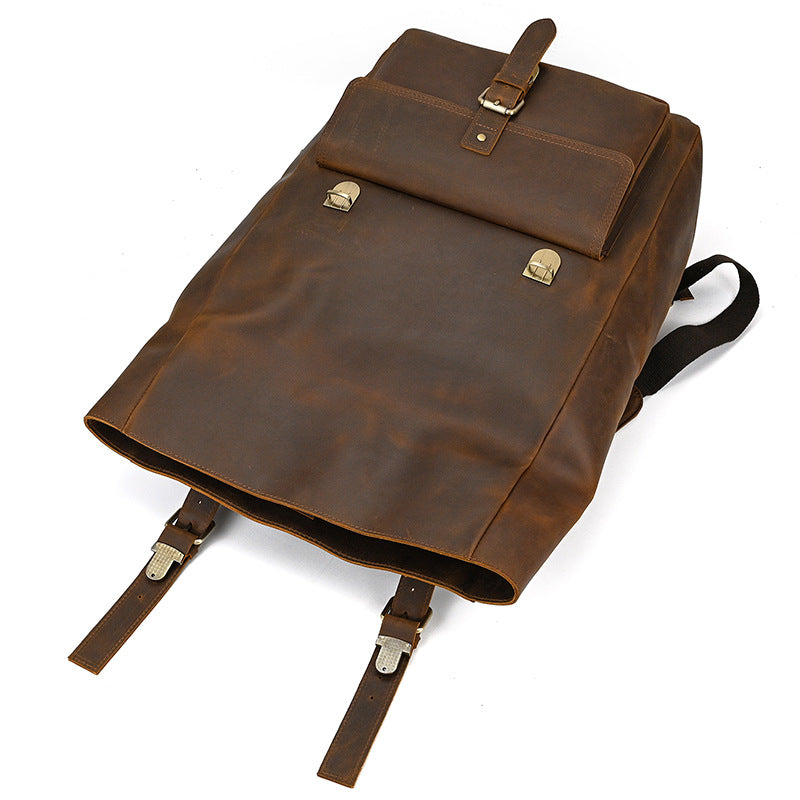 Sac à dos rétro en cuir véritable — Édition Voyage — image 2