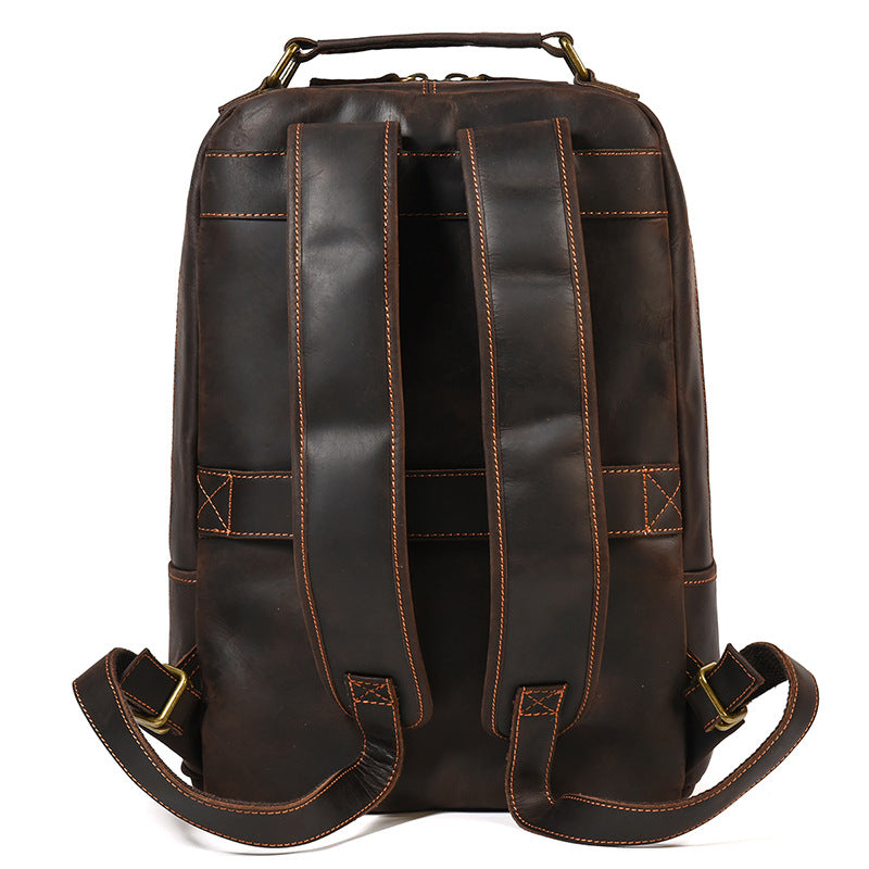 Sac à dos rétro en cuir véritable — Édition Voyage — image 3