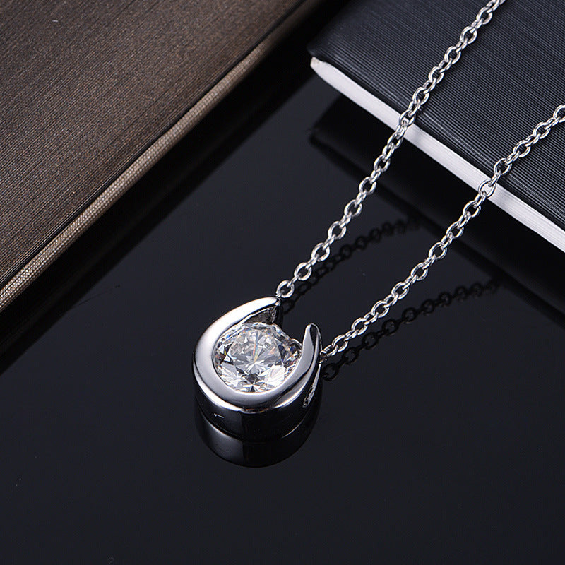 Collier fer à cheval en argent 925 avec moissanite — vue 4