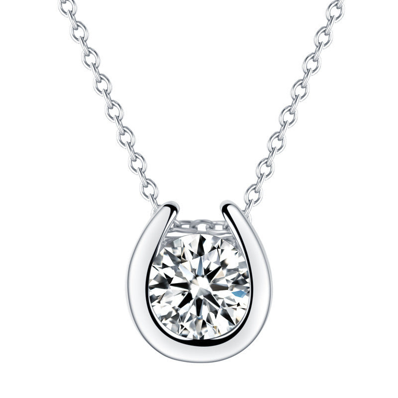 Collier fer à cheval en argent 925 avec moissanite QUARFALD — vue principale