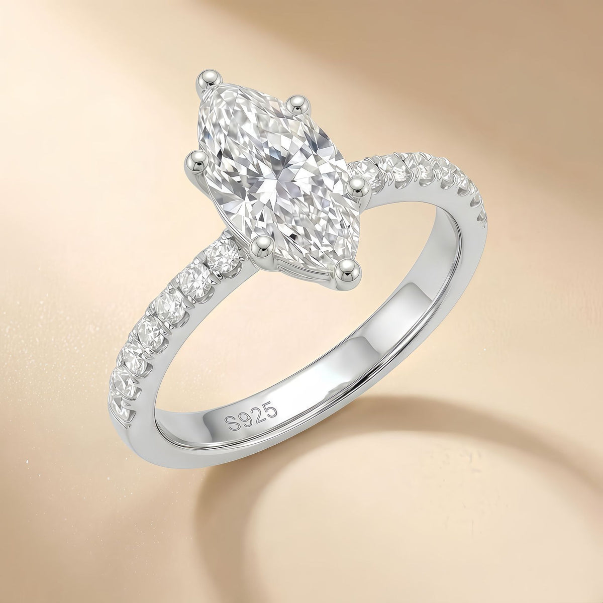 Bague œil de cheval en moissanite S925 — image 1