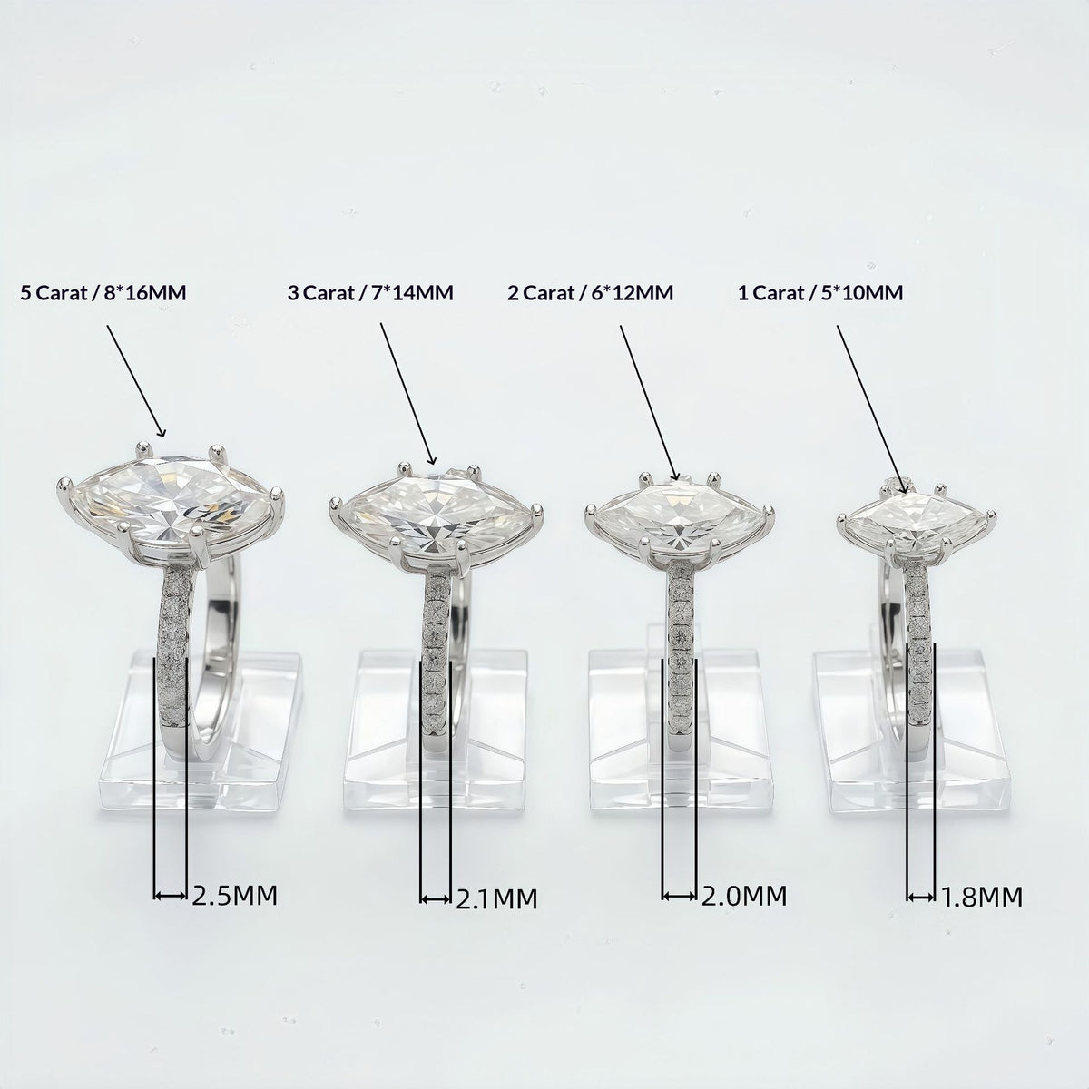 Bague œil de cheval en moissanite S925 — image 4