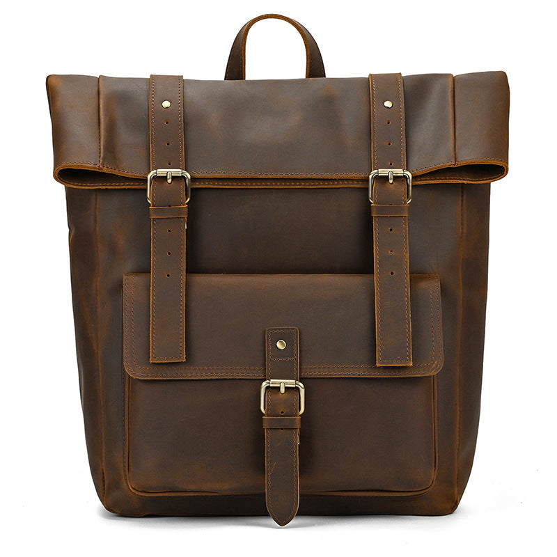 Sac à dos rétro en cuir véritable — Édition Voyage — image 5
