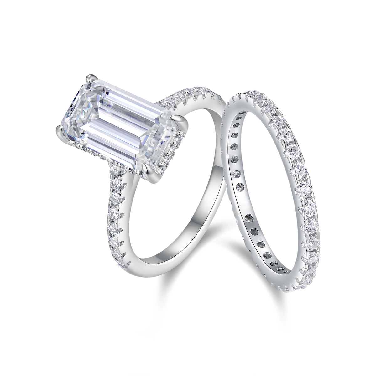 Double bague octogonale en moissanite S925 — Édition Lumière — image 1