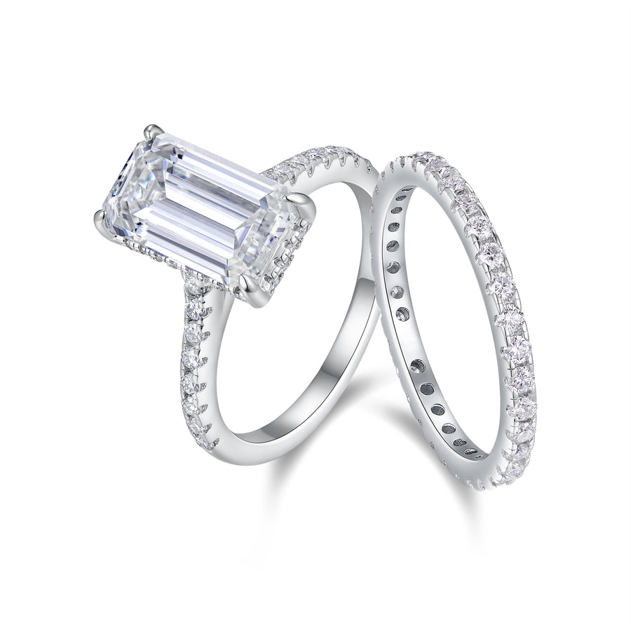 Double bague octogonale en moissanite S925 — Édition Lumière — image 1