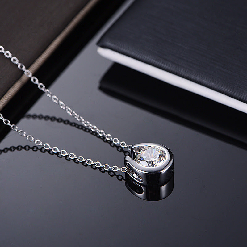 Collier fer à cheval en argent 925 avec moissanite QUARFALD — vue détaillée
