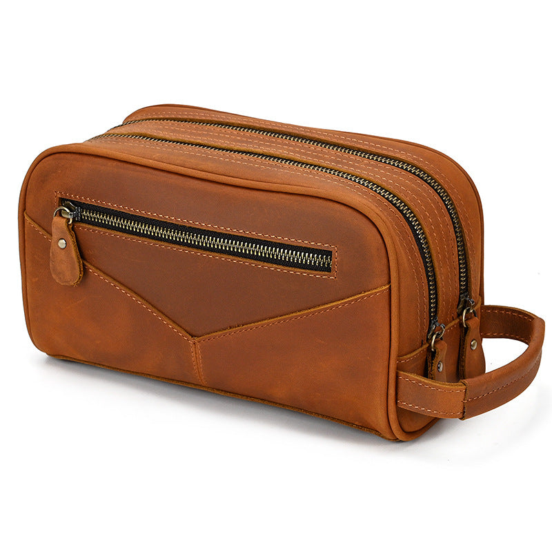 Trousse de toilette en cuir Crazy Horse — Édition Voyage — image 1
