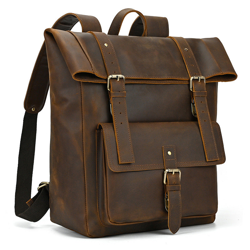 Sac à dos rétro en cuir véritable — Édition Voyage — image 10