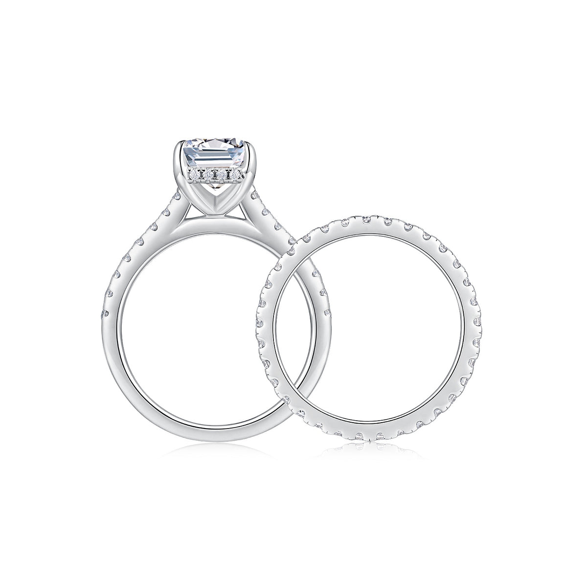 Double bague octogonale en moissanite S925 — Édition Lumière — image 2