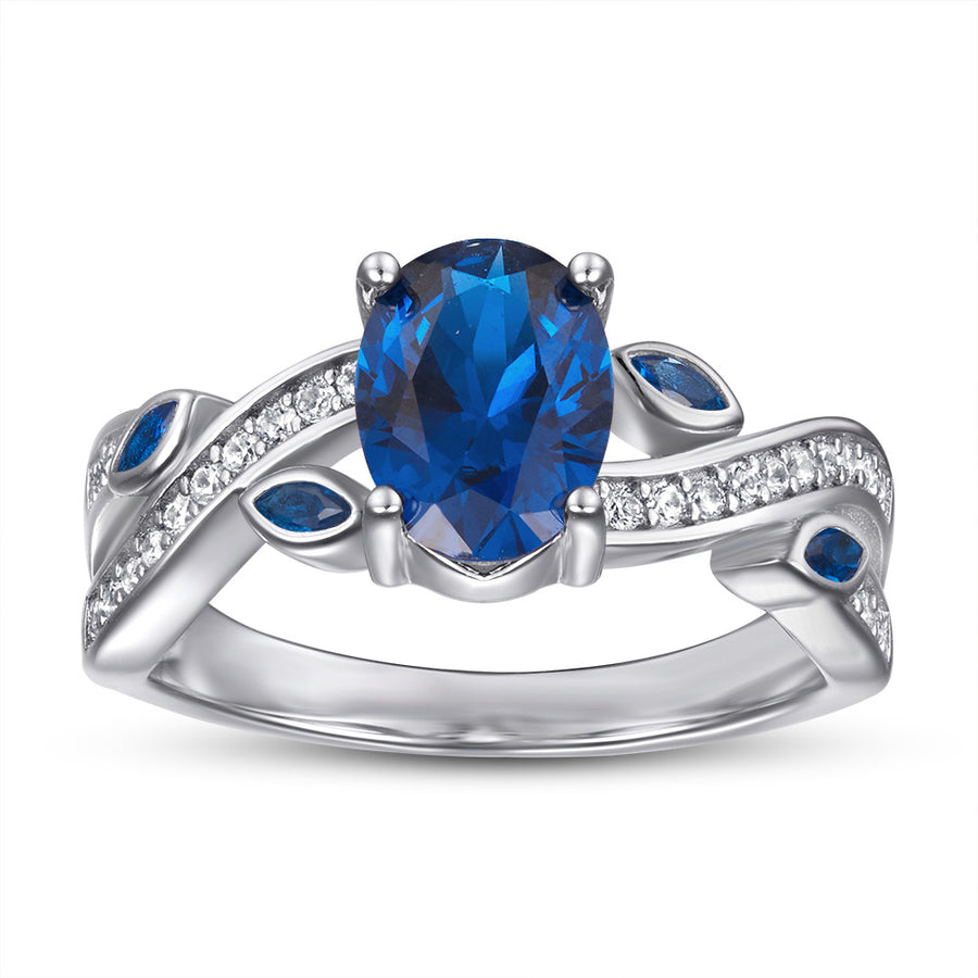 Bague saphir simulé en argent 925 — Édition Élégance — image 1