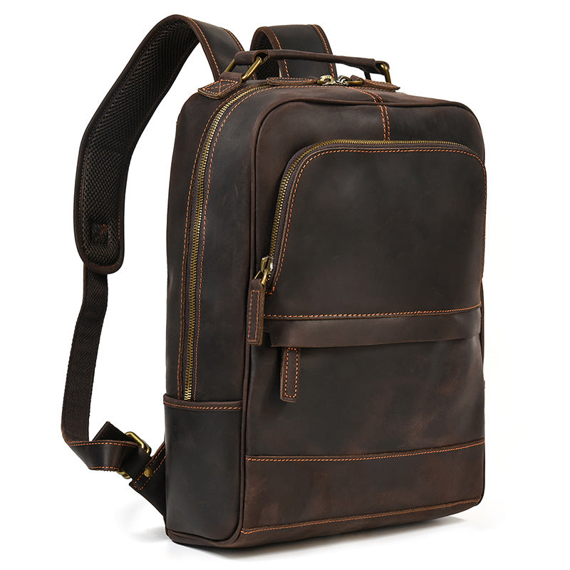 Sac à dos rétro en cuir véritable — Édition Voyage — image 1