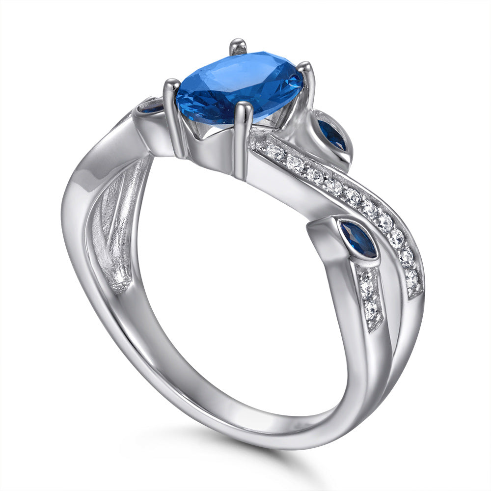 Bague saphir simulé en argent 925 — Édition Élégance — image 5