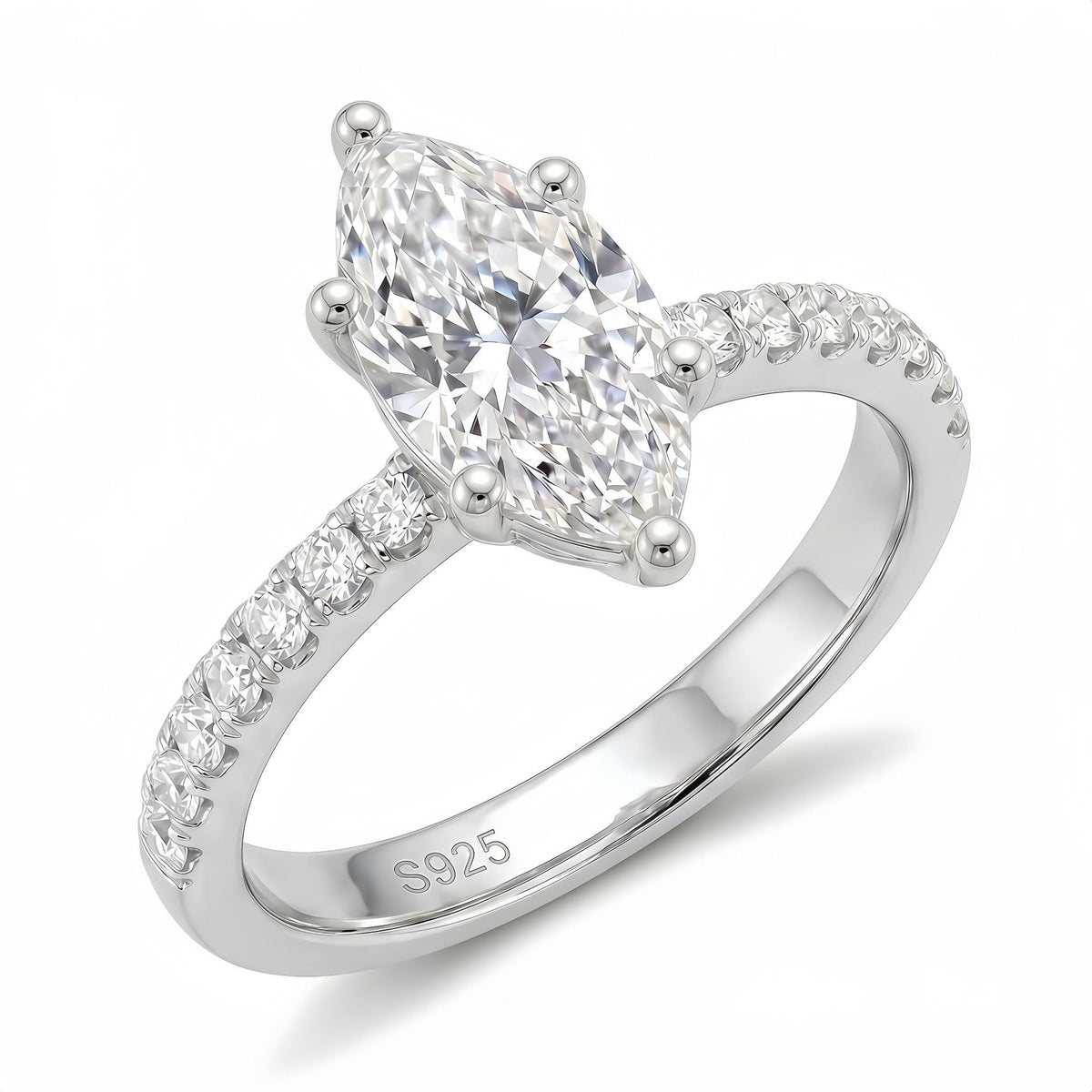 Bague œil de cheval en moissanite S925 — image 3