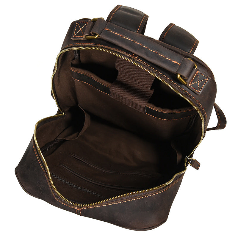 Sac à dos rétro en cuir véritable — Édition Voyage — image 6