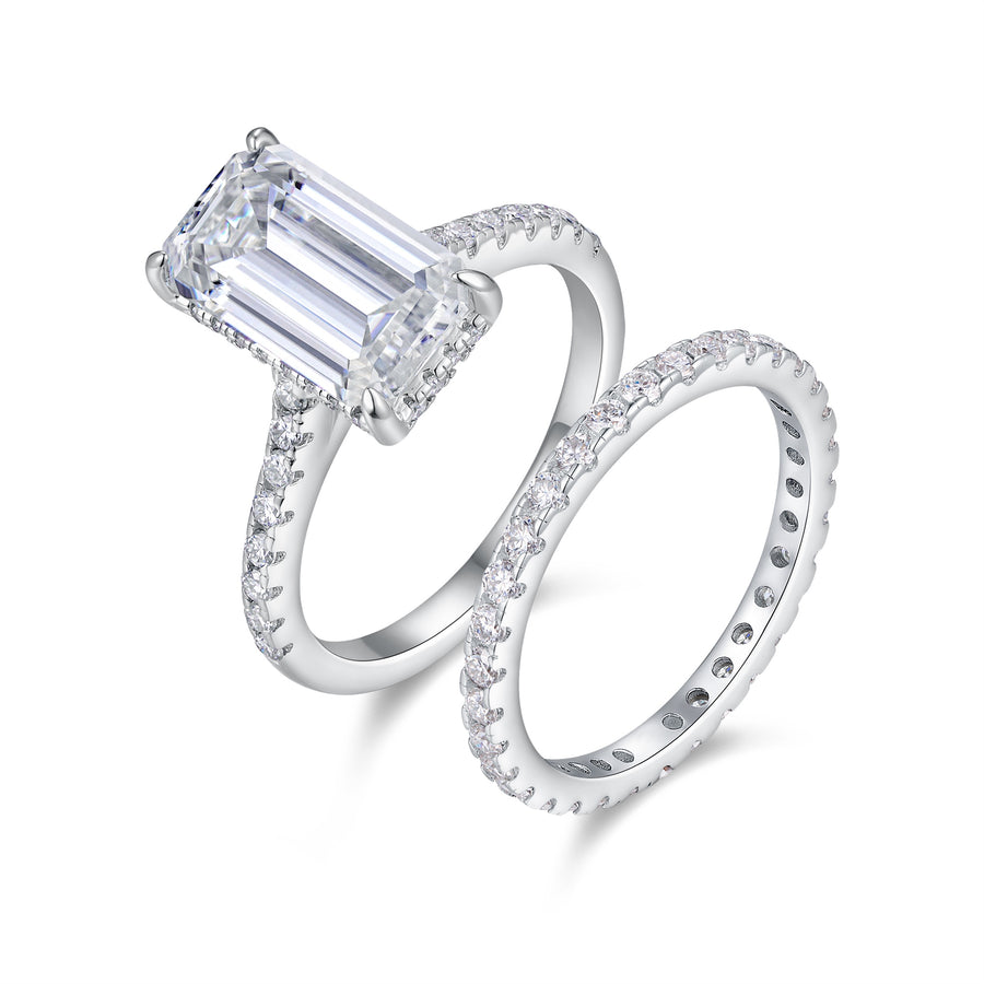 Double bague octogonale en moissanite S925 — Édition Lumière — image 5